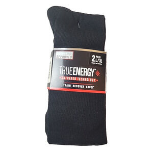 True Energy Infrared Technology Over the Calf Socks Size L/XL 2 Pair Black New